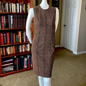 MICHAEL KORS COLLECTION MADE IN ITALY SMALL ANIMAL PRINT PENCIL DRESS 6 NWOT